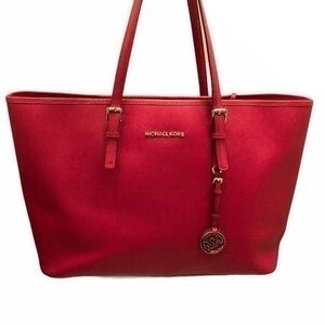 Michael kors red tote bag